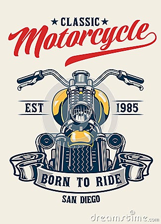 Vintage T-shirt Design of Classic Motorcycle Garage Vector Illustration