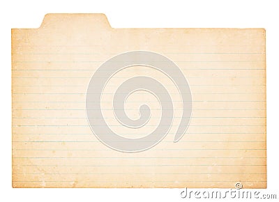 Vintage Tabbed Index Card Stock Photo