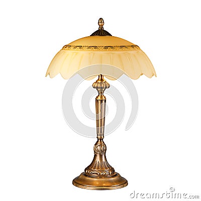 Vintage table lamp isolated on white Stock Photo