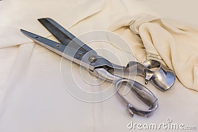 Vintage tailor scissors Stock Photo
