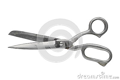 Vintage tailor scissors isolated on white Stock Photo