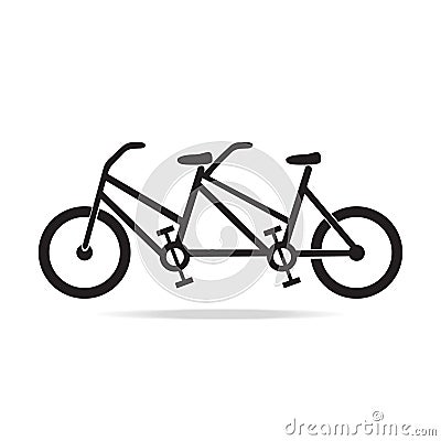 Vintage tandem bicycle icon illustration Vector Illustration