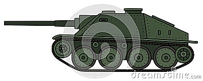 Vintage tank destroyer Vector Illustration