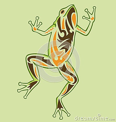 Vintage Tattoo Frog Vector Illustration