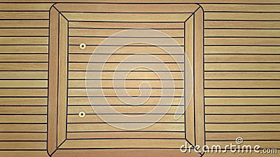 Vintage teak decking Stock Photo