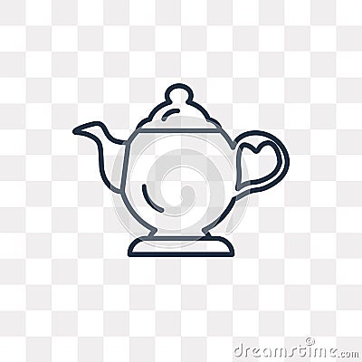 Vintage Teapot vector icon isolated on transparent background, l Vector Illustration