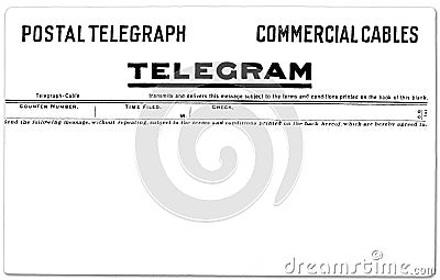 Vintage Telegram Stock Photo