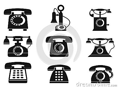 Vintage telephone icons Vector Illustration