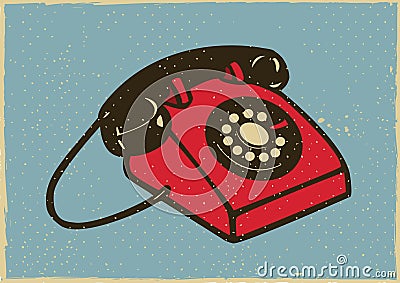 Vintage Telephone Vector Illustration