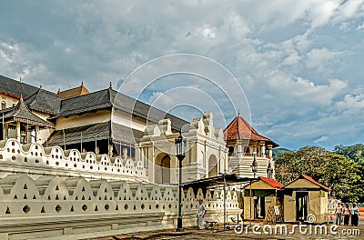 Vintage Temple of the Tooth, a national Sinhalese hero lead rebellion against British, Candy, Editorial Stock Photo