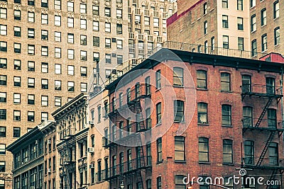 Vintage New York City Apartment Buildings Stock Photo