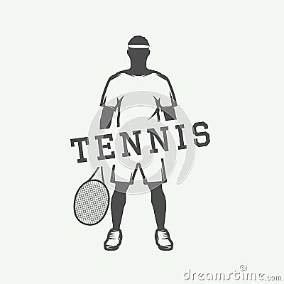 Vintage tennis or sport motivational poster with inspiration Vector Illustration