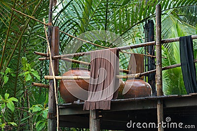 Vintage thai style porch Stock Photo