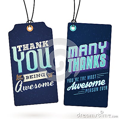 Vintage Thank You Tags Vector Illustration