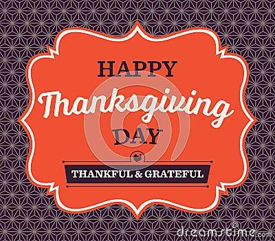 Vintage Thanksgiving Day Card Vector Illustration