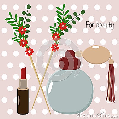 Vintage things for beauty - vector illustration, eps Vector Illustration