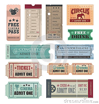 Vintage tickets Vector Illustration