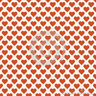 Vintage tiling seamless pattern with hearts. Abstract retro ornament made of simple geometric shapes Vector Illustration