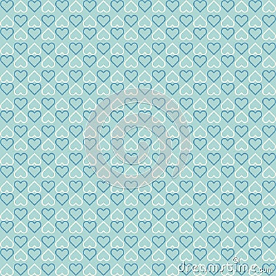 Vintage tiling seamless pattern with hearts. Abstract retro ornament made of simple geometric shapes Vector Illustration