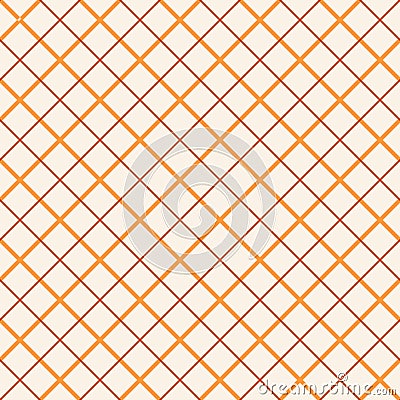 Vintage tiling seamless pattern with thin criss-cross diagonal lines. Abstract stroke retro ornament Vector Illustration