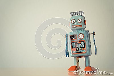 Vintage tin toy robot Stock Photo