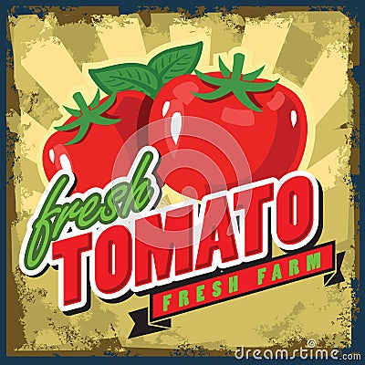 Vintage tomato Vector Illustration