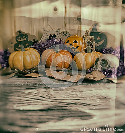 vintage tone image of Halloween background. Stock Photo
