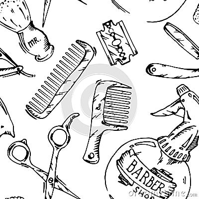 Vintage tools of barber shop Stock Photo