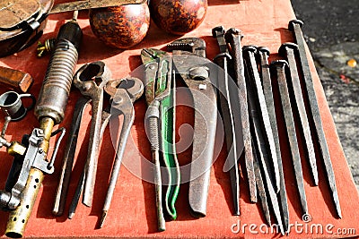 Vintage tools set Stock Photo