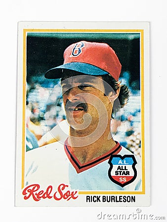 Vintage 1978 Topps Baseball Card Featuring Rick Burleson Editorial Stock Photo