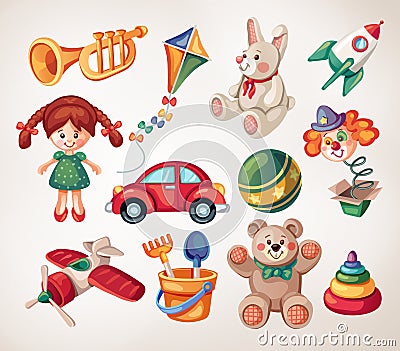 Vintage Toys Vector Illustration