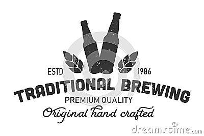 Vintage traditional brewing monochrome logo Vector Illustration