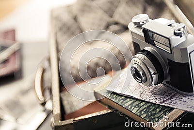 Vintage travel equipment Stock Photo