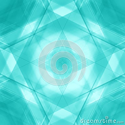 Vintage triangular strokes of intersecting sharp lines with azure triangles and a star Stock Photo