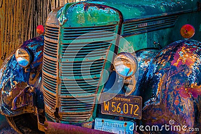 Vintage truck circa 1931 design aged and driven over 900,000 miles Editorial Stock Photo