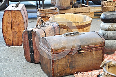 Vintage trunks Stock Photo