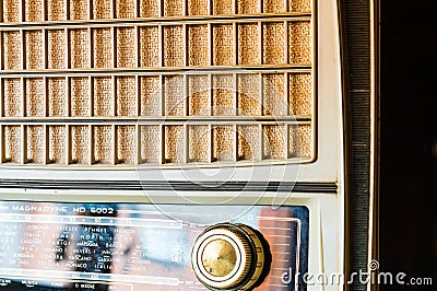 Vintage Tube radio from aside Editorial Stock Photo