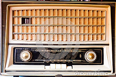 Vintage Tube radio front Editorial Stock Photo