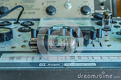 Vintage tube tester Stock Photo