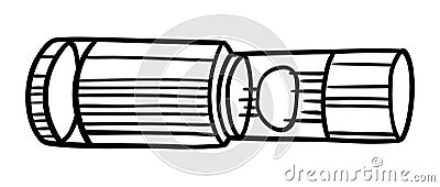 Vintage tv camera tube - hand drawn illustration - Out line Vector Illustration