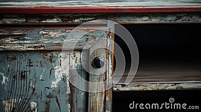 Vintage Tweed Tv Stand With Rustic Charm Stock Photo