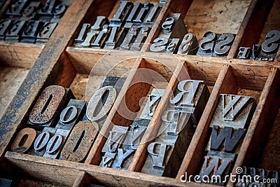Vintage typescript for letterpress Stock Photo