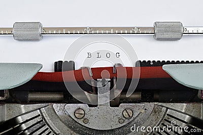 Typewrite closeup - blog Stock Photo