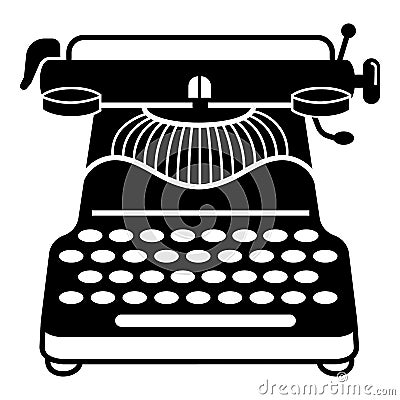 Vintage typewriter icon, simple style Vector Illustration