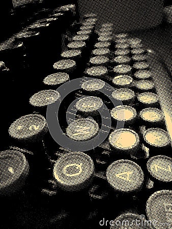 Vintage typewriter keys closeup Editorial Stock Photo