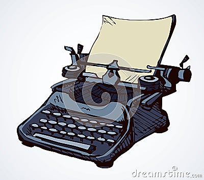 Vintage typewriter. Vector drawing icon Vector Illustration