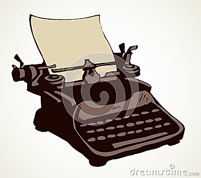 Vintage typewriter. Vector drawing icon Vector Illustration