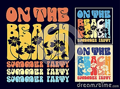 Vintage typography on the beach design Vector Illustration