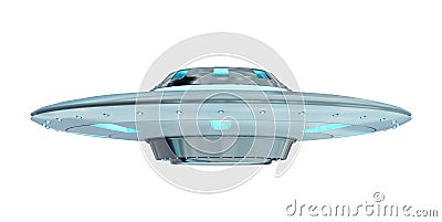 Vintage UFO isolated on white background 3D rendering Stock Photo