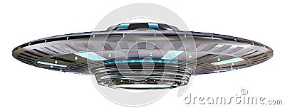 Vintage UFO isolated on white background 3D rendering Stock Photo